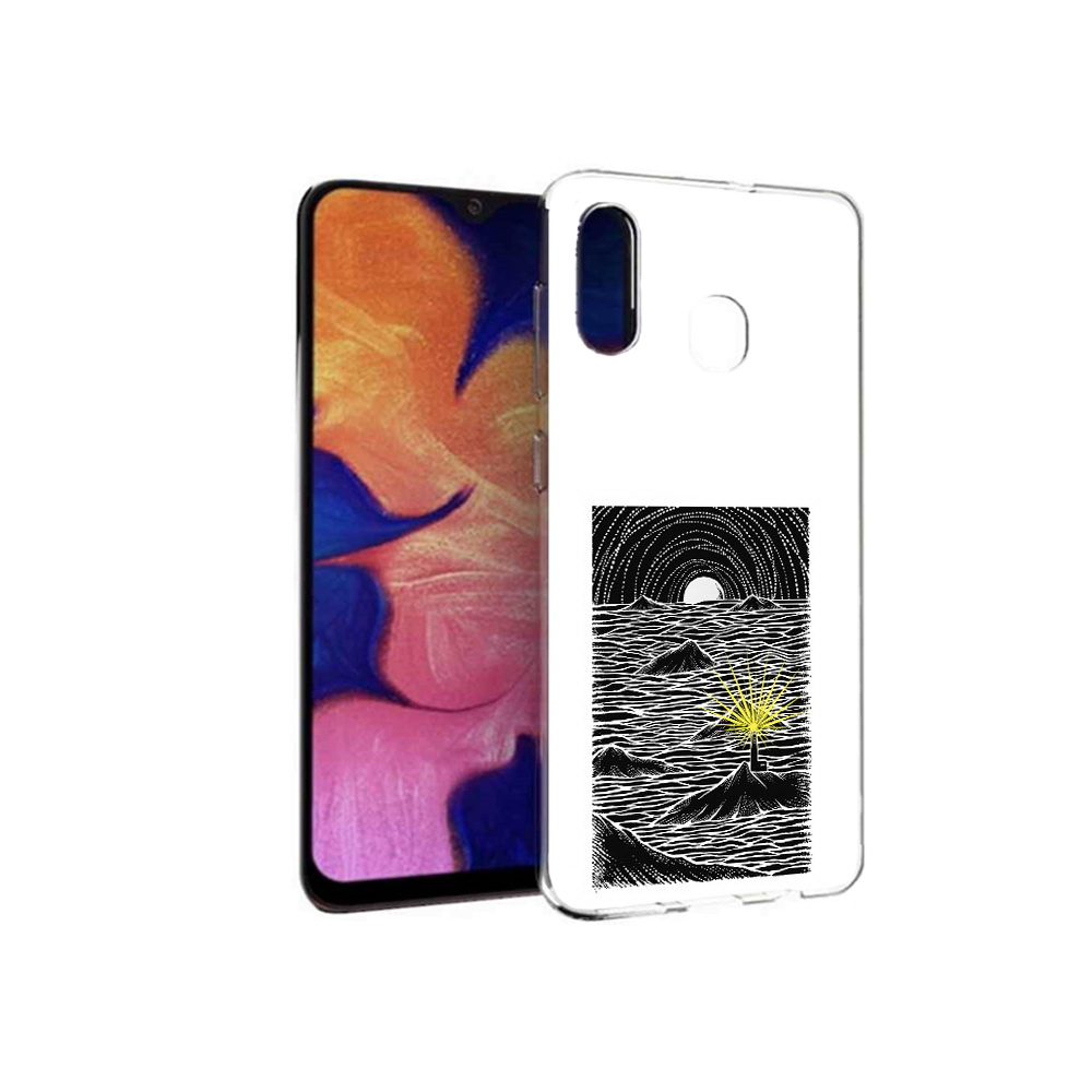

Чехол MyPads Tocco для Samsung Galaxy A30 маяк в черно белом море (PT126700.499.460), Прозрачный, Tocco