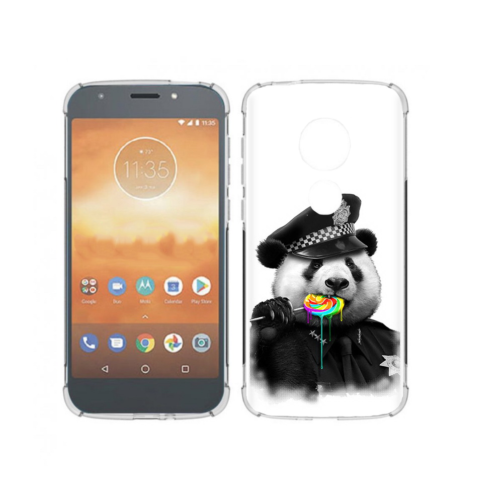 

Чехол MyPads Tocco для Motorola Moto E5 Play Панда полиция (PT227065.372.130), Прозрачный, Tocco