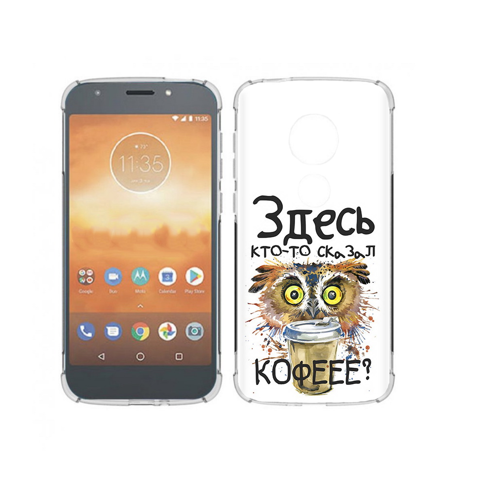 

Чехол MyPads Tocco для Motorola Moto E5 Play Любительница кофе (PT227065.372.111), Прозрачный, Tocco