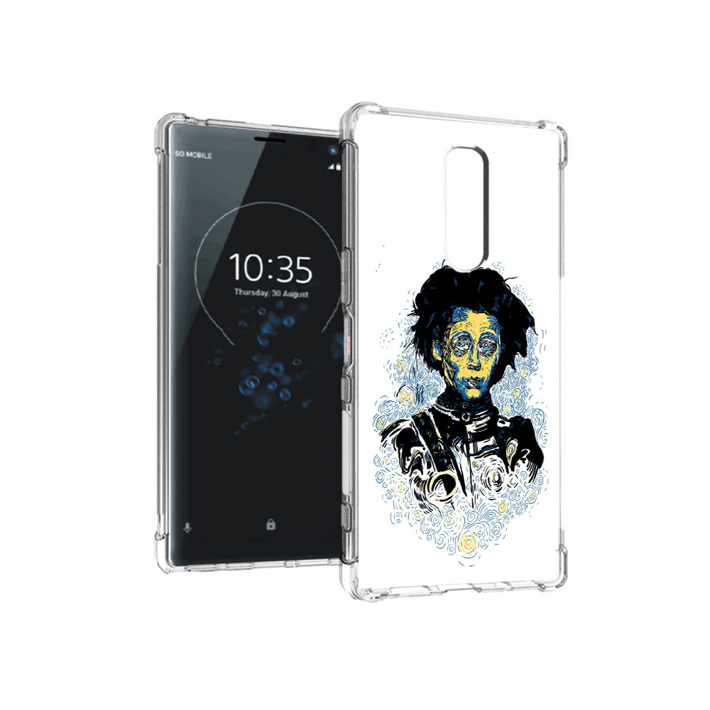 

Чехол MyPads Tocco для Sony Xperia 1 парень черно-белый абстракция (PT141276.244.535), Прозрачный, Tocco