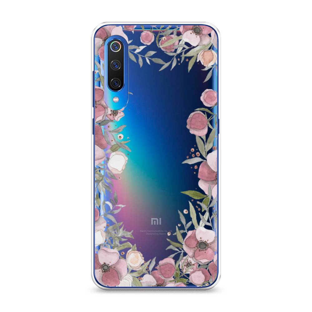 

Чехол Awog на Xiaomi Mi 9 "Розовая цветочная рамка", Разноцветный, 34850-8