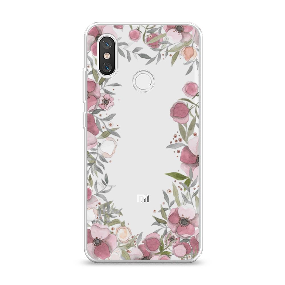 

Чехол Awog на Xiaomi Mi 8 "Розовая цветочная рамка", Разноцветный, 33550-8