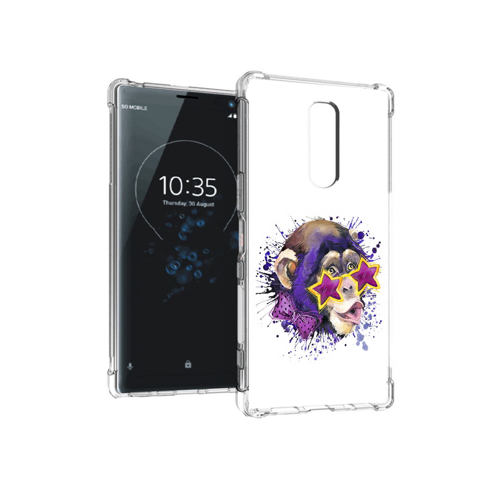 

Чехол MyPads Tocco для Sony Xperia 1 обезьяна в очках (PT141276.244.524), Прозрачный, Tocco