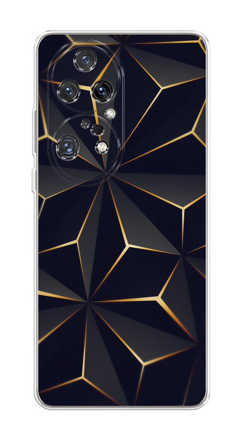 

Чехол на Huawei P50 Pro "Черные полигоны", Золотистый;черный, 6105050-3