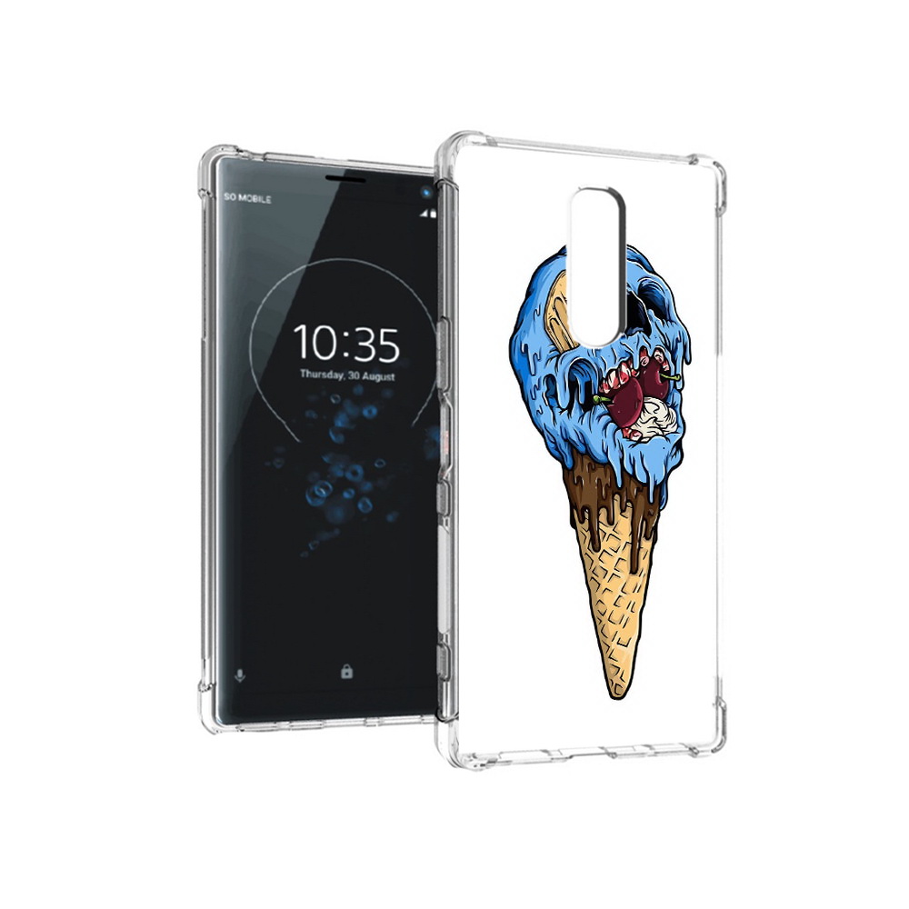 

Чехол MyPads Tocco для Sony Xperia 1 мороженное череп (PT141276.244.484), Прозрачный, Tocco
