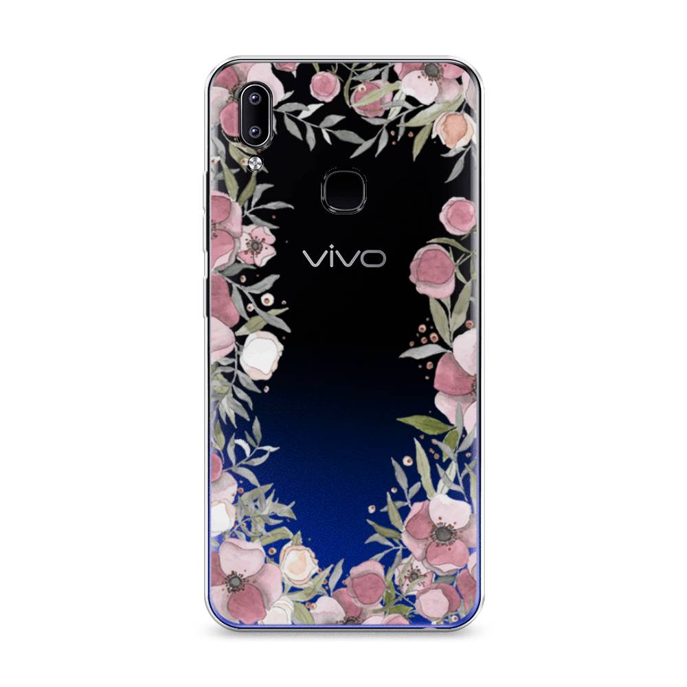 

Чехол Awog на Vivo Y93/Y93 lite "Розовая цветочная рамка", Разноцветный, 262950-8