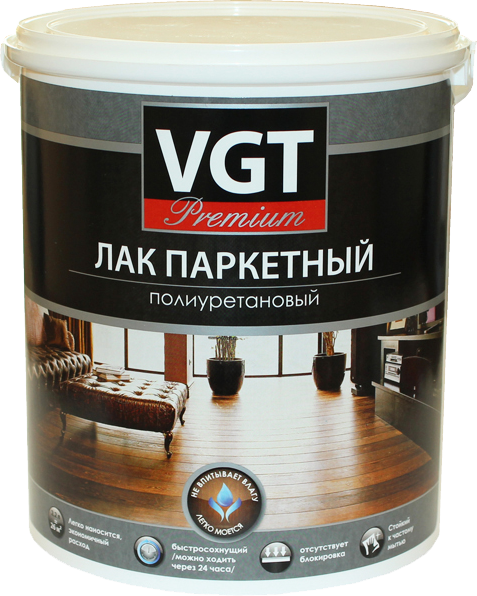 

Лак VGT Паркетный для внутренних работ Vgt Premium, Прозрачный, Premium