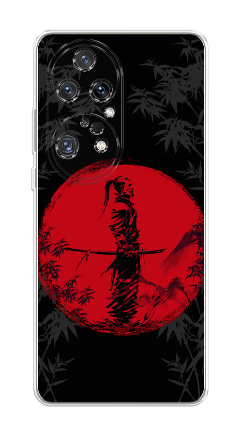

Чехол на Huawei P50 Pro "Самурай на красном фоне", Черный;красный;серый, 6105050-4