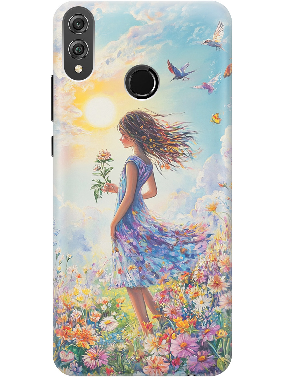 

Силиконовый чехол на Honor 8X с принтом "Девочка в поле цветов", Прозрачный;зеленый;розовый;синий;желтый, 719355523