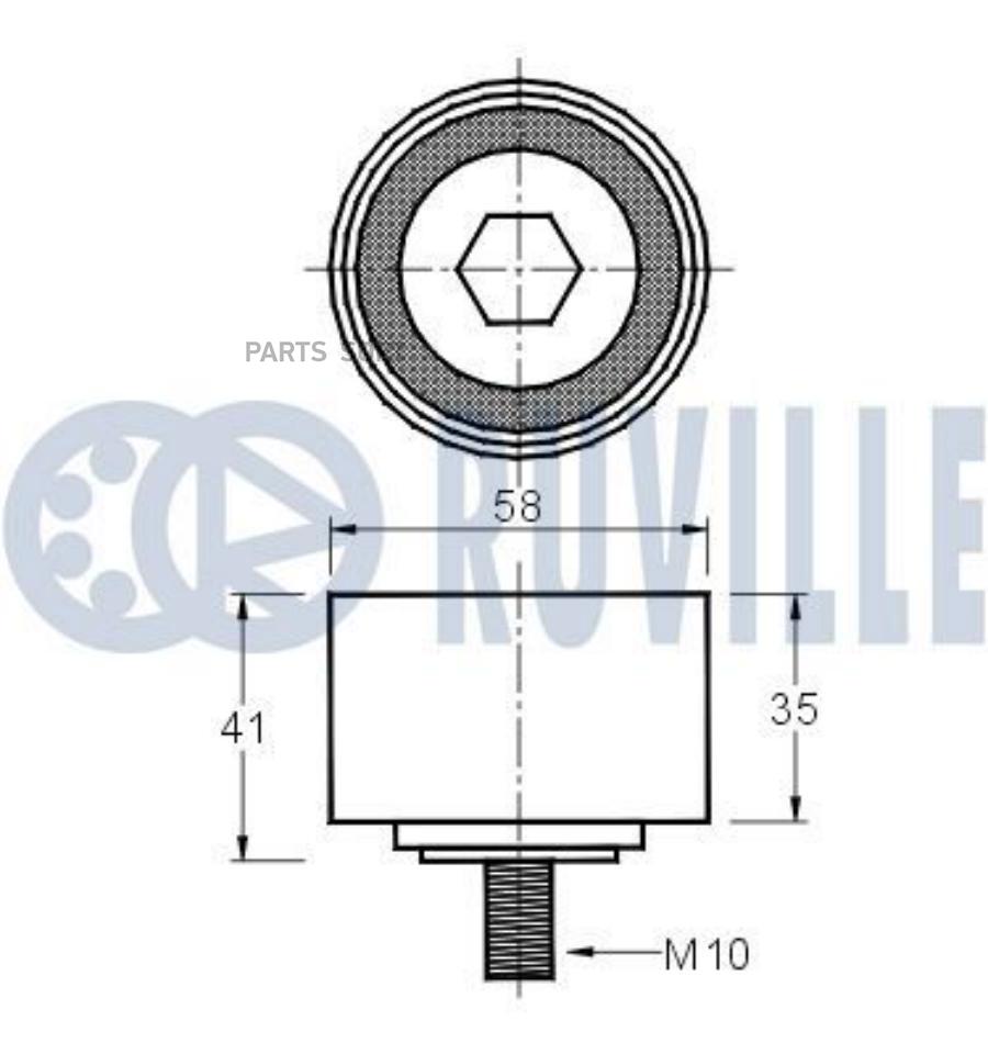 

Ролик Грм Chrysler/Dodge/Jeep/Plymouth/Газ 2.4 1995 => Ruville арт. 541595