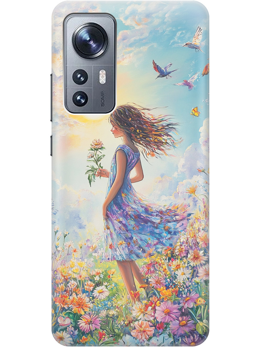

Силиконовый чехол на Xiaomi 12 / 12X / 12S с принтом "Девочка в поле цветов", Прозрачный;зеленый;розовый;синий;желтый, 734580823