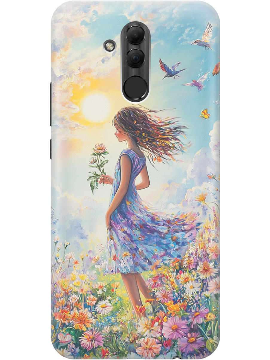 

Силиконовый чехол на Huawei Mate 20 Lite с принтом "Девочка в поле цветов", Прозрачный;зеленый;розовый;синий;желтый, 719355623