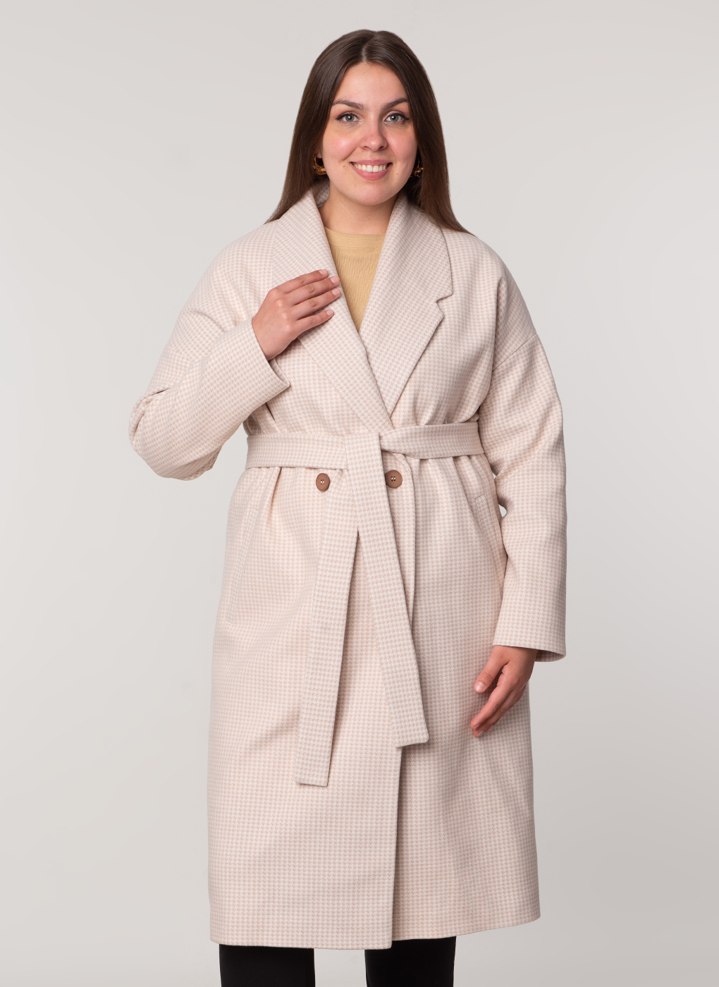 Пальто женское Crosario 59935 бежевое 44
