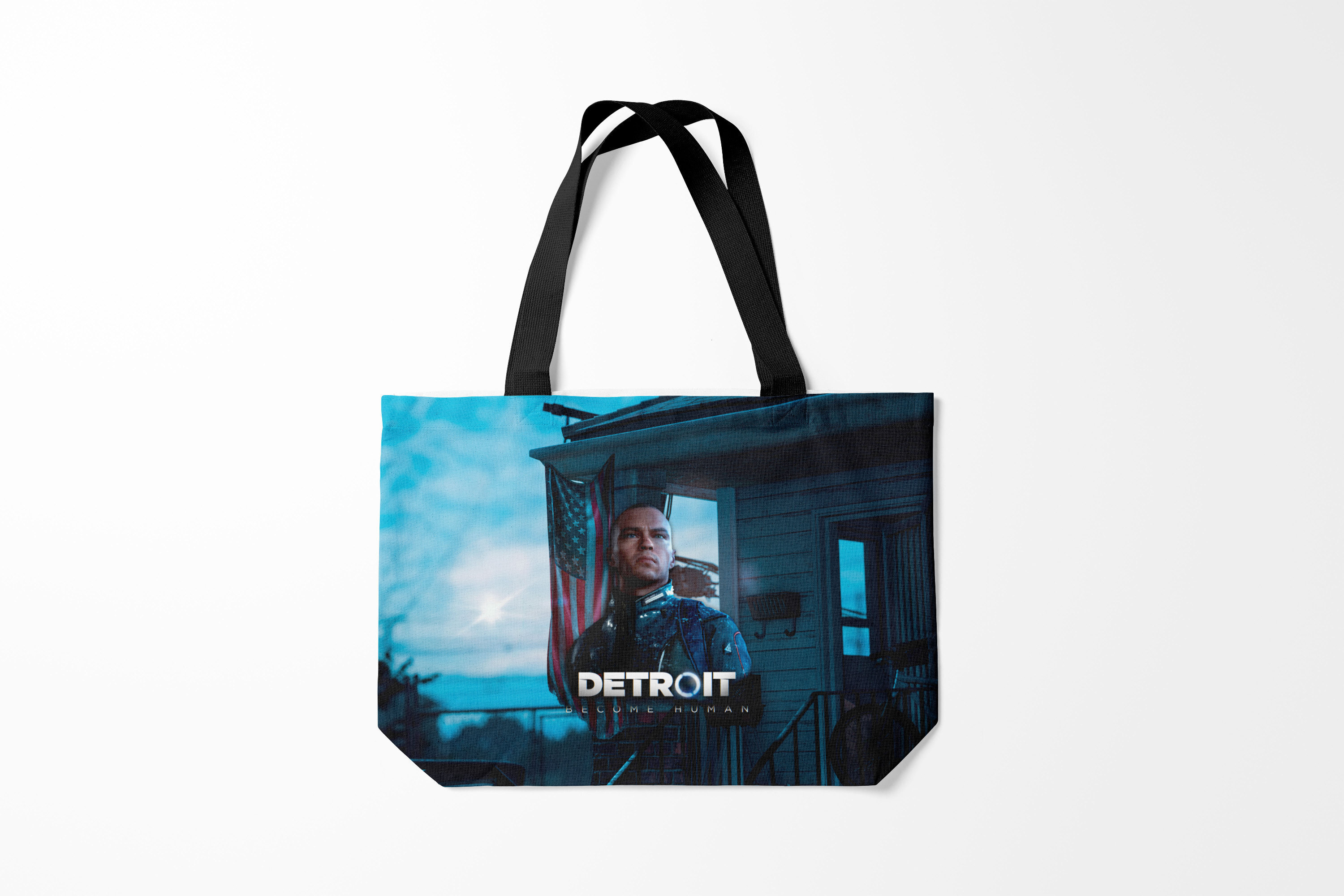 

Сумка шoппер унисекс Burnettie Detroit become human HUMAN., черный; желтый, Detroit become human HUMAN.