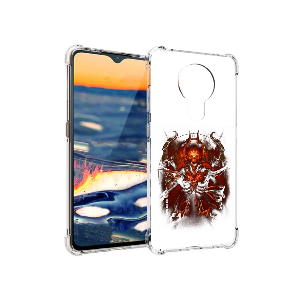 

Чехол MyPads Tocco для Nokia 5.3 яркий демон (PT227052.106.708), Прозрачный, Tocco