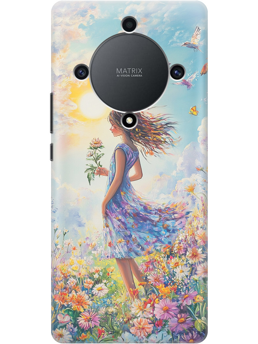 

Силиконовый чехол на Honor X9a / Magic5 Lite с принтом "Девочка в поле цветов", Прозрачный;зеленый;розовый;синий;желтый, 769394723