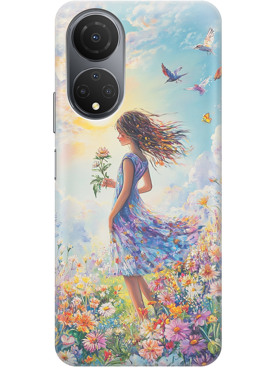 

Силиконовый чехол на Honor X7 с принтом "Девочка в поле цветов", Прозрачный;зеленый;розовый;синий;желтый, 768741723