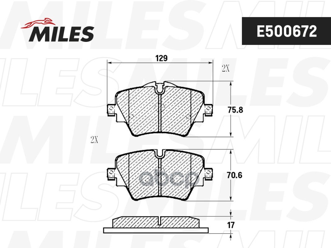 

Колодки Тормозные Bmw X1 F48/ 2 F45/46 Передние Ceramic Miles арт. E500672