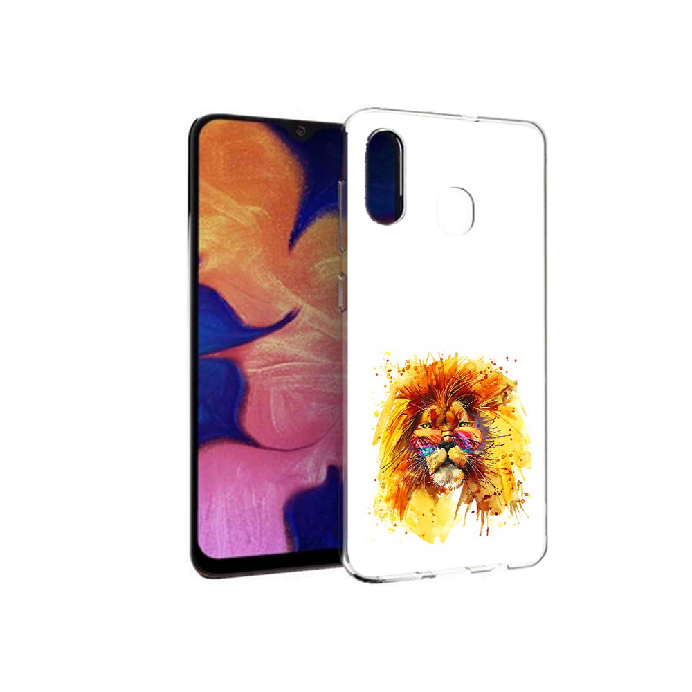 

Чехол MyPads Tocco для Samsung Galaxy A30 лев в очках (PT126700.499.436), Прозрачный, Tocco