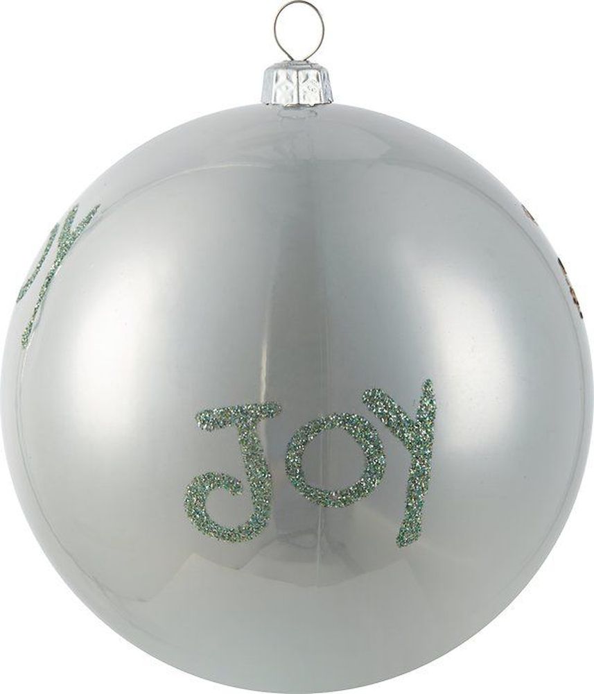 

Новогодний шар Joy серебряный 10 см, Серебристый