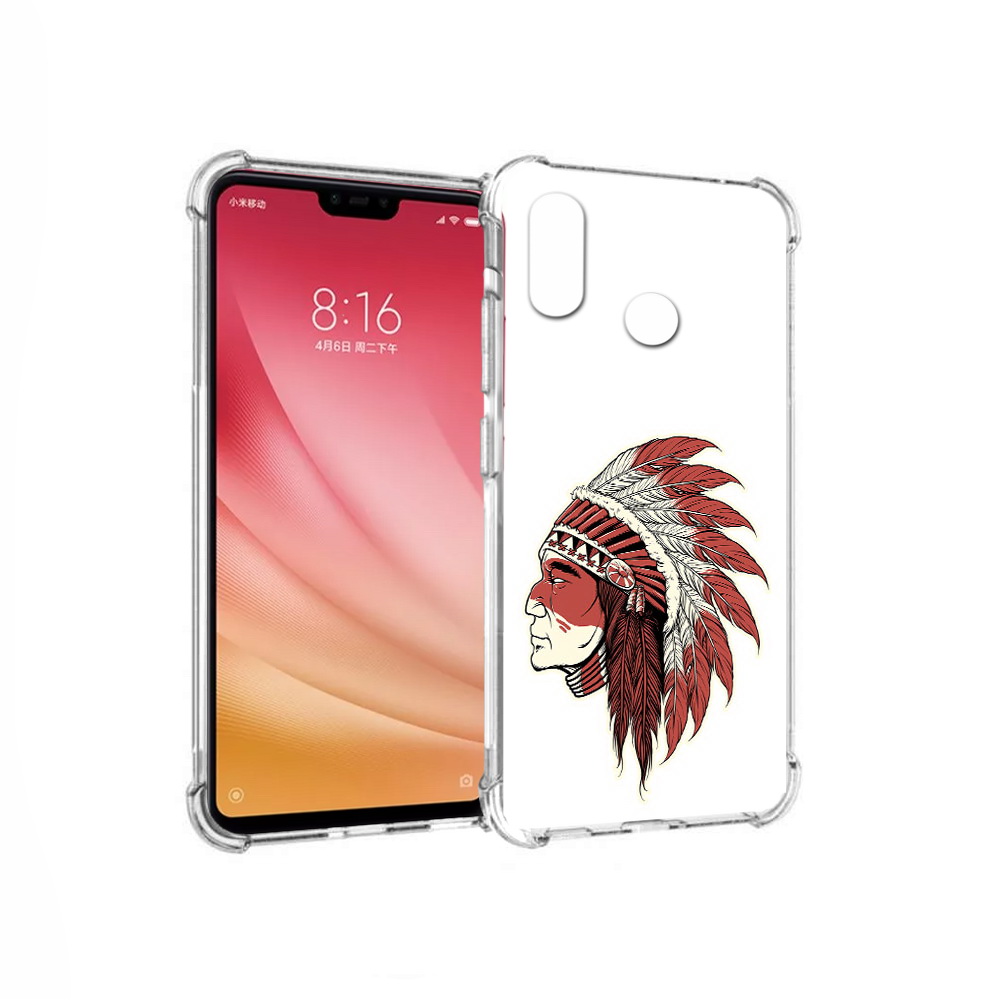 

Чехол MyPads Tocco для Xiaomi Mi 8 красный индеец (PT110454.314.411), Прозрачный, Tocco