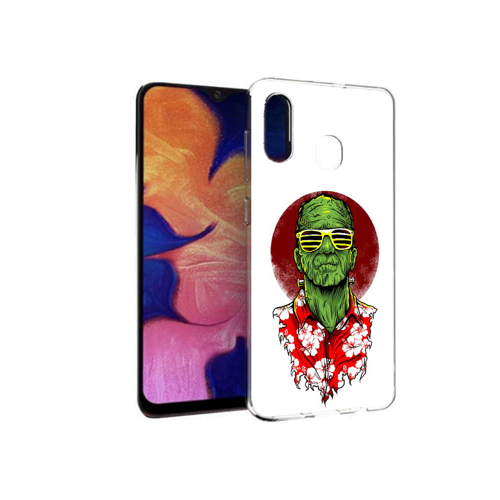 

Чехол MyPads Tocco для Samsung Galaxy A30 крутой зеленый мужчина в очках, Прозрачный, Tocco
