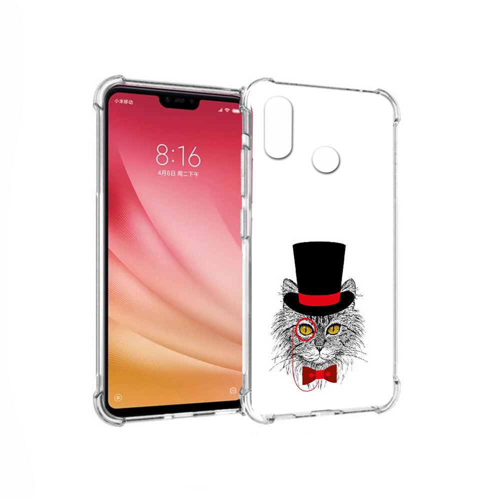 

Чехол MyPads Tocco для Xiaomi Mi 8 кот в шляпе (PT110454.314.397), Прозрачный, Tocco