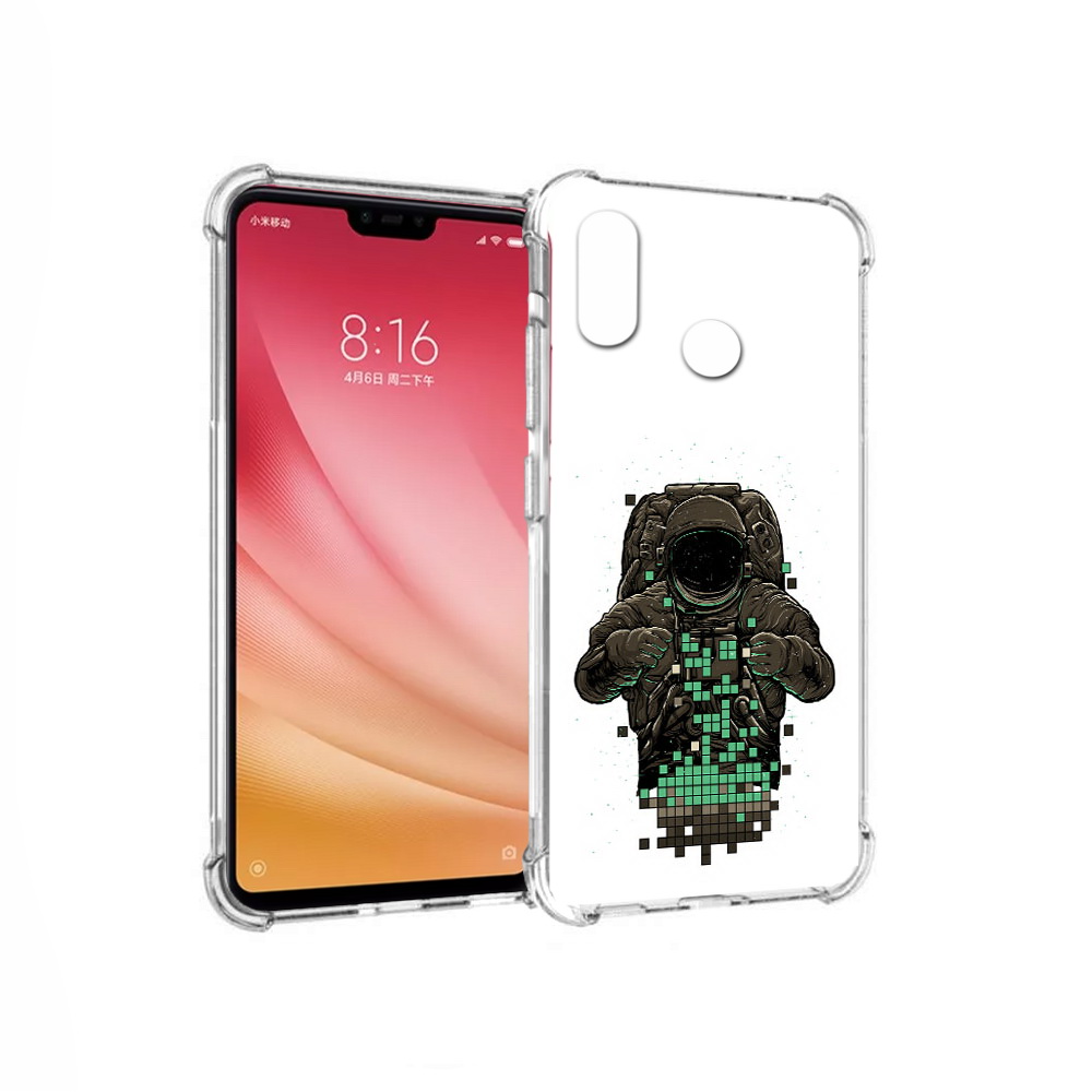 

Чехол MyPads Tocco для Xiaomi Mi 8 космонавт с пикселями (PT110454.314.394), Прозрачный, Tocco