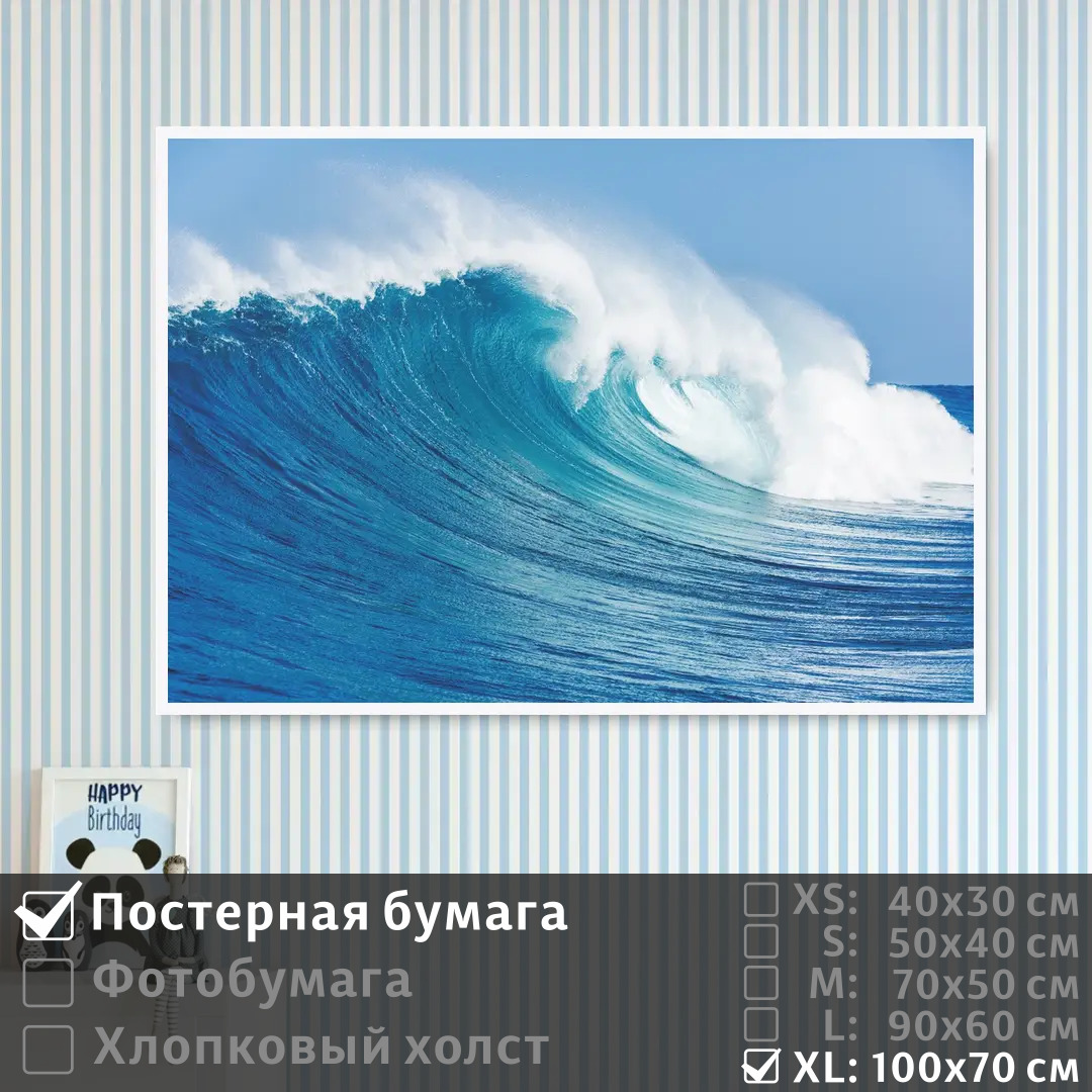 

Постер на стену ПолиЦентр Волны в океане 100х70 см, ВолныВОкеане1