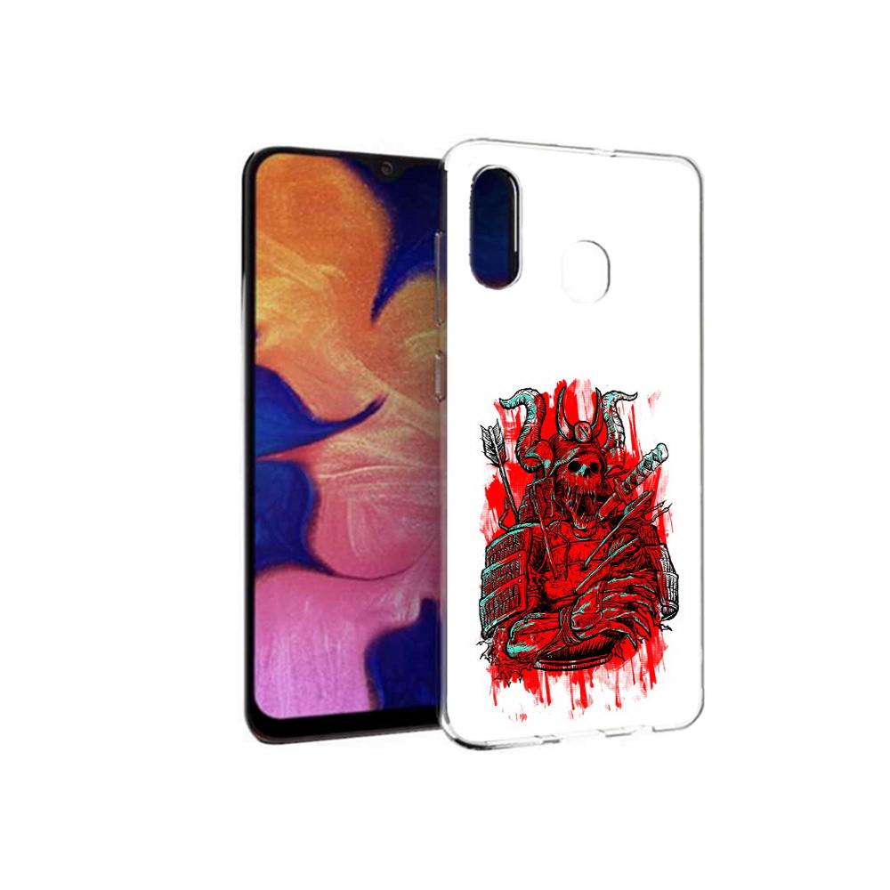 Чехол MyPads Tocco для Samsung Galaxy A30 красный скелет воин (PT126700.499.413)