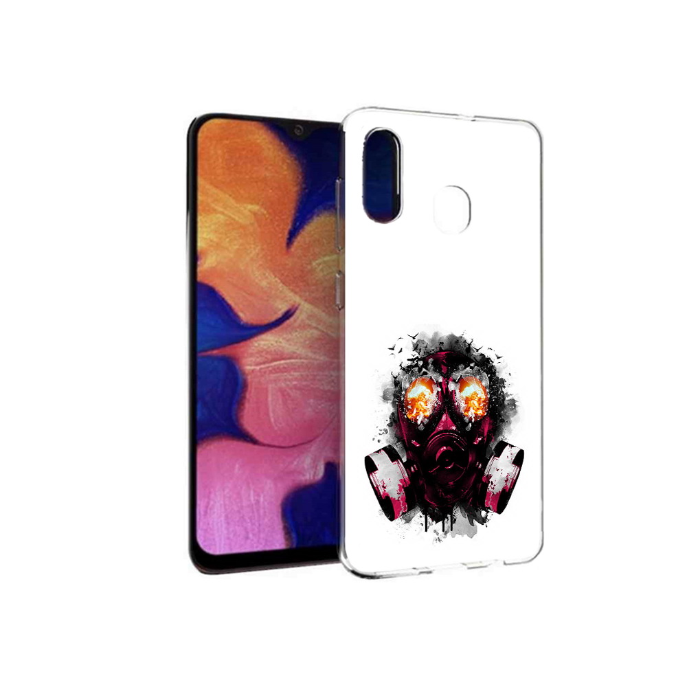 

Чехол MyPads Tocco для Samsung Galaxy A30 красный противогаз (PT126700.499.412), Прозрачный, Tocco