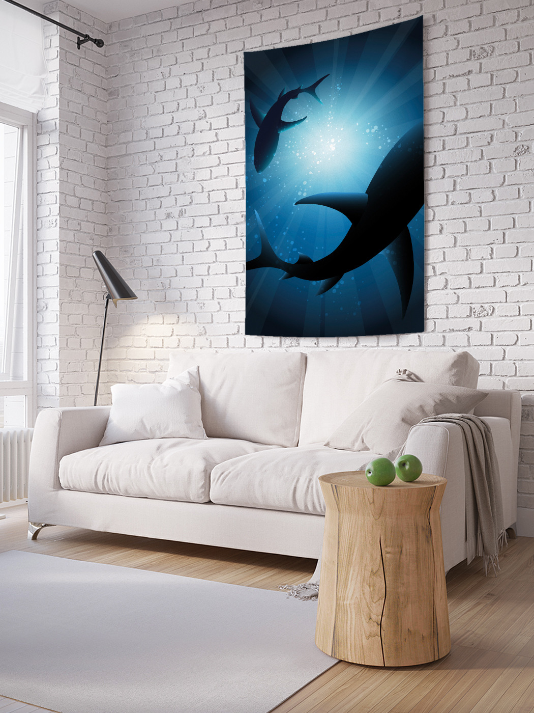 

Вертикальное фотопанно на стену JoyArty Кружение акул 100x150 см, Кружение акул