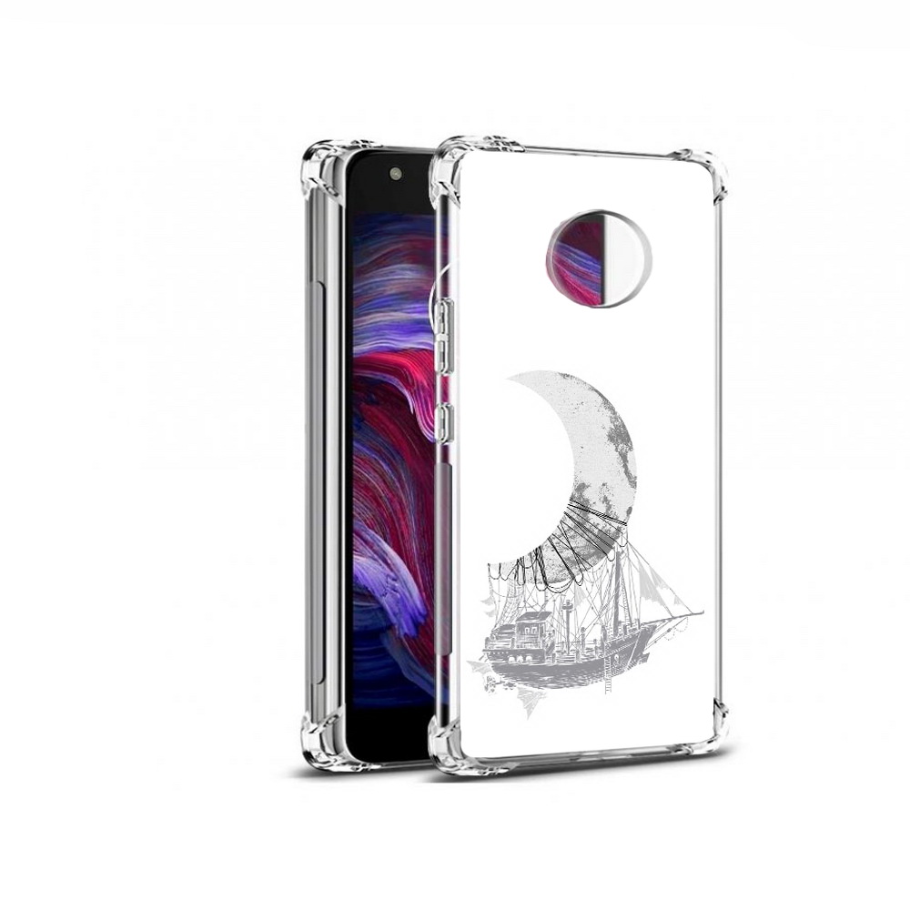 

Чехол MyPads Tocco для Motorola Moto X4 черно белый корабль полумесяц (PT96319.371.684), Прозрачный, Tocco