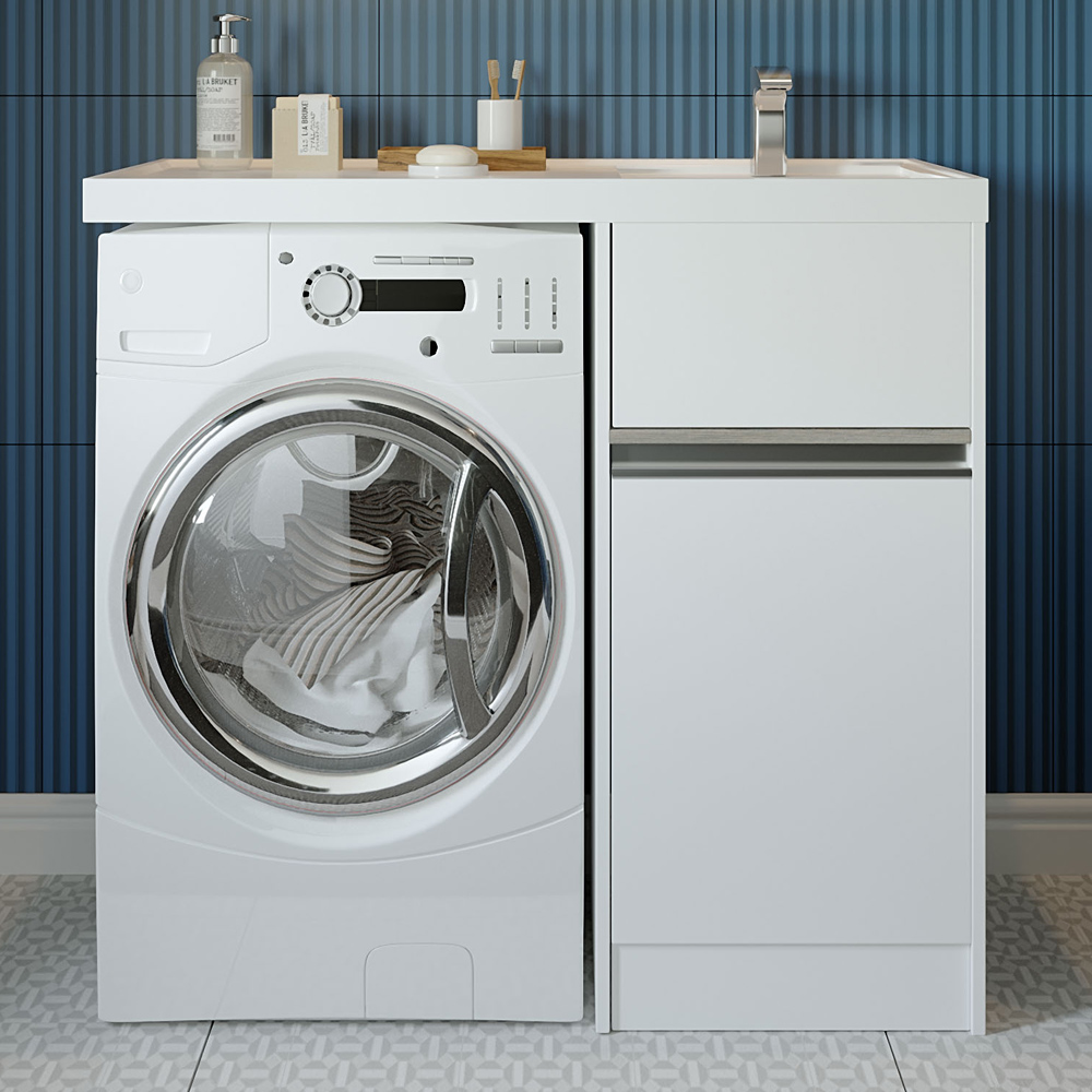 

Тумба с раковиной AQUATON Лондри 40 R, под стиральную машину, Белый, Лондри 40 R, под стиральную машину