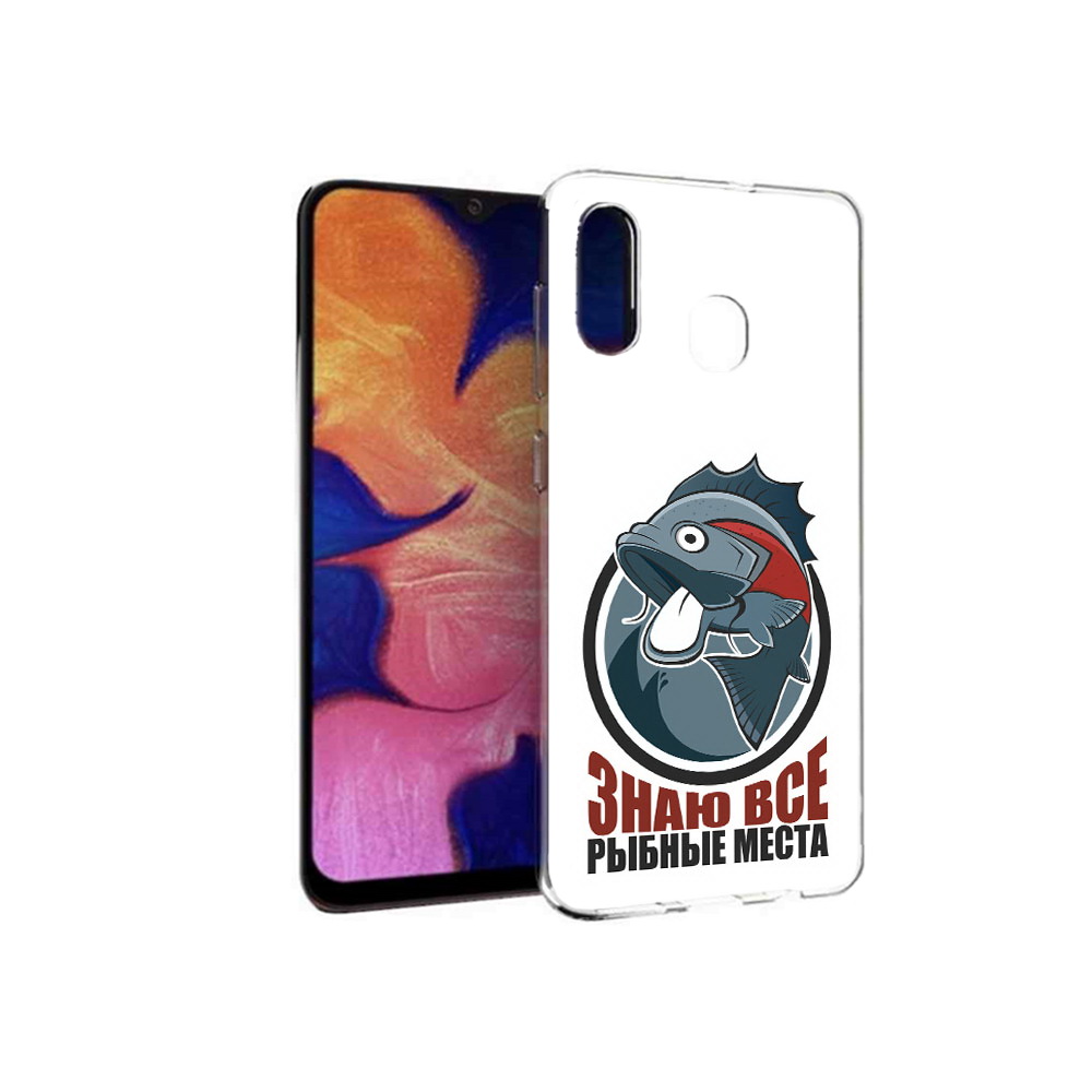 

Чехол MyPads Tocco для Samsung Galaxy A30 знаю все рыбные места (PT126700.499.367), Прозрачный, Tocco