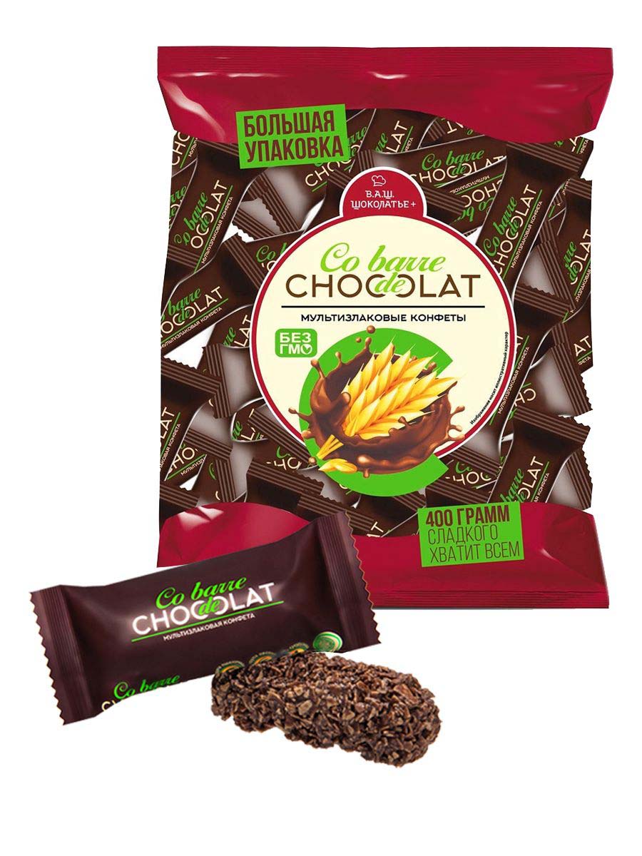 

Конфеты Co barre de CHOKOLAT мультизлаковые с темной глазурью, 1000 г, 18568407