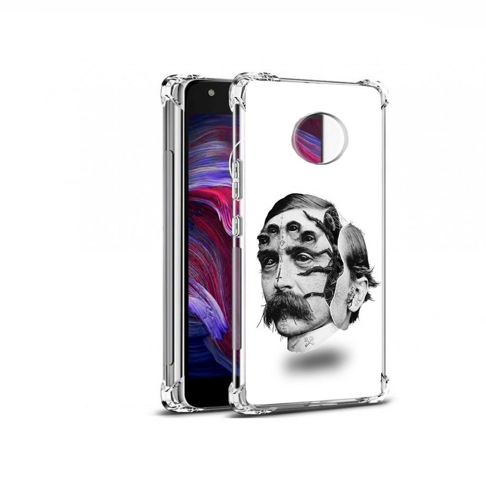 

Чехол MyPads Tocco для Motorola Moto X4 страшное лицо мужчины (PT96319.371.629), Прозрачный, Tocco