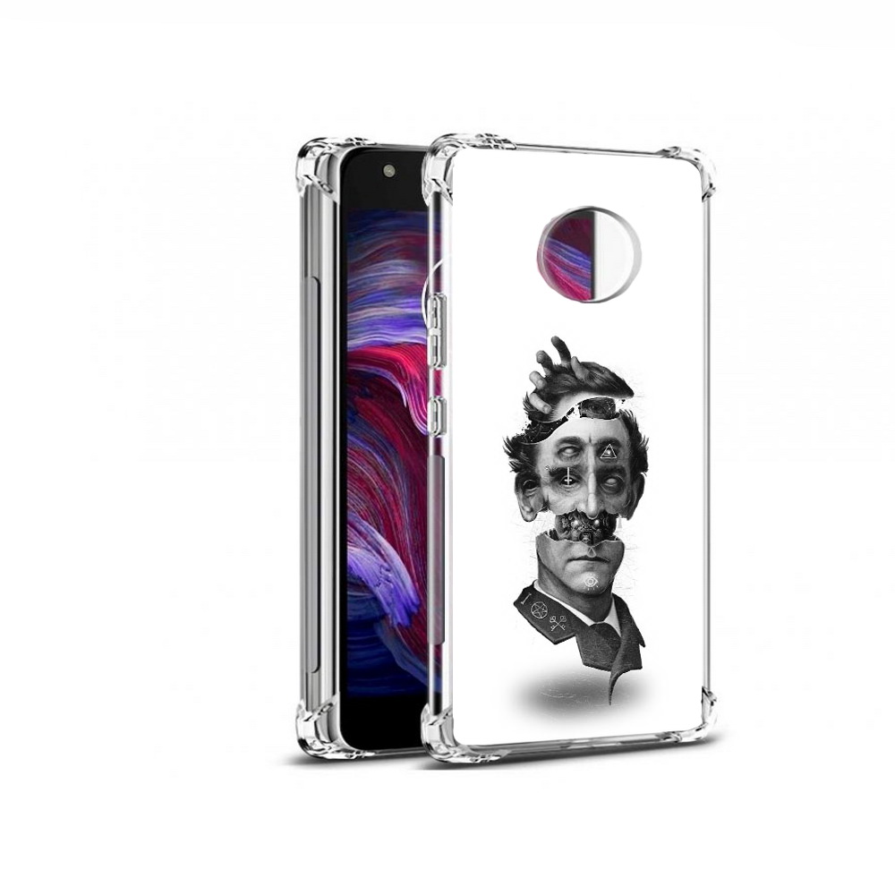 

Чехол MyPads Tocco для Motorola Moto X4 страшное лицо абстракция (PT96319.371.628), Прозрачный, Tocco