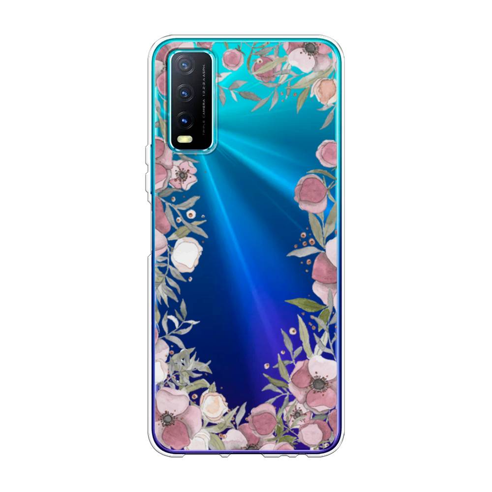 

Чехол Awog на Vivo Y20 "Розовая цветочная рамка", Разноцветный, 263650-8