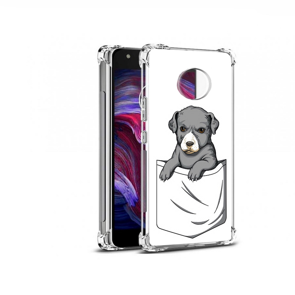 

Чехол MyPads Tocco для Motorola Moto X4 собачка в кармане (PT96319.371.611), Прозрачный, Tocco