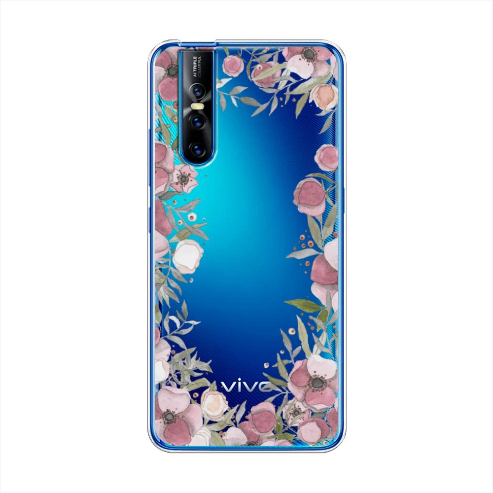 

Чехол Awog на Vivo V15 Pro "Розовая цветочная рамка", Разноцветный, 261150-8
