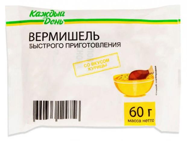 Вермишель быстрого приготовления «Каждый день» со вкусом курицы, 60 г