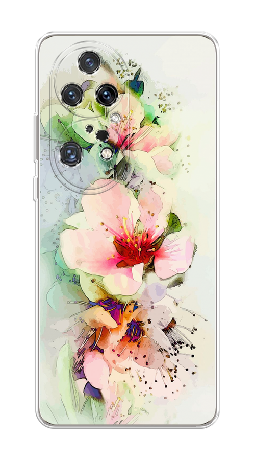

Чехол на Huawei P50 Pro "Нежные цветы", Зеленый;розовый, 6105050-2