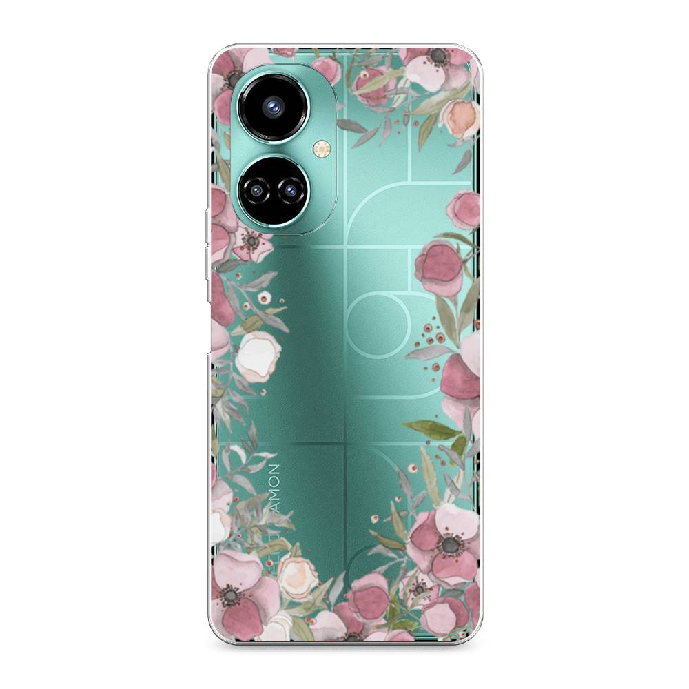 

Чехол Awog на Tecno Camon 19/19 Pro 4G "Розовая цветочная рамка", Разноцветный, 302250-8