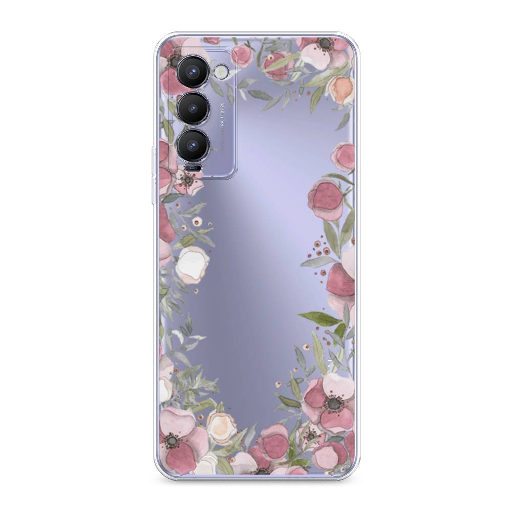 

Чехол Awog на Tecno Camon 18/18T "Розовая цветочная рамка", Разноцветный, 300950-8