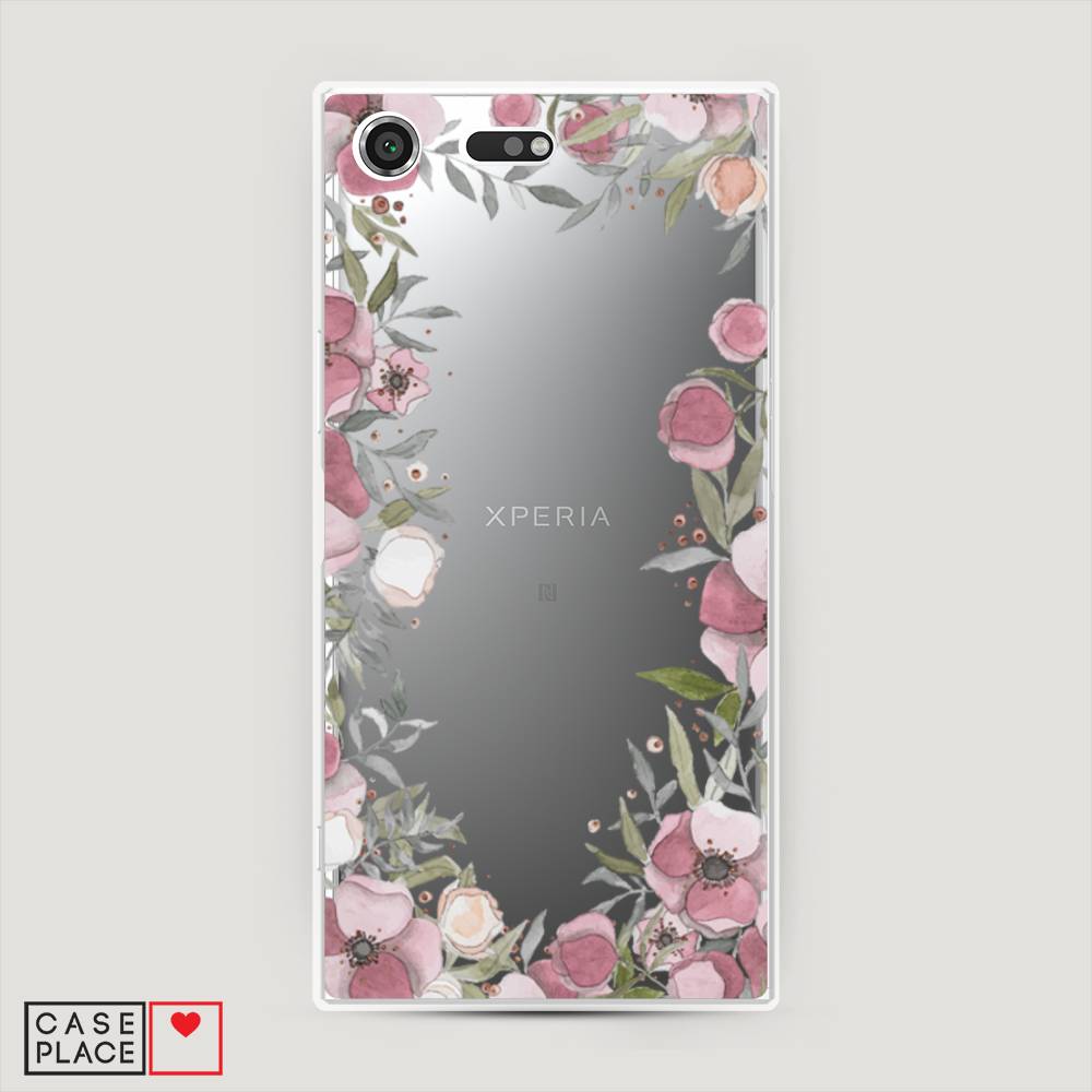 

Чехол Awog на Sony Xperia XZ Premium "Розовая цветочная рамка", Разноцветный, 52450-8