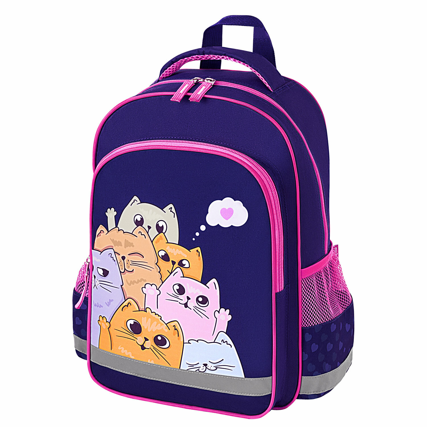 Рюкзак школьный Пифагор School Cat greetings 272087 для девочки в школу для подростков