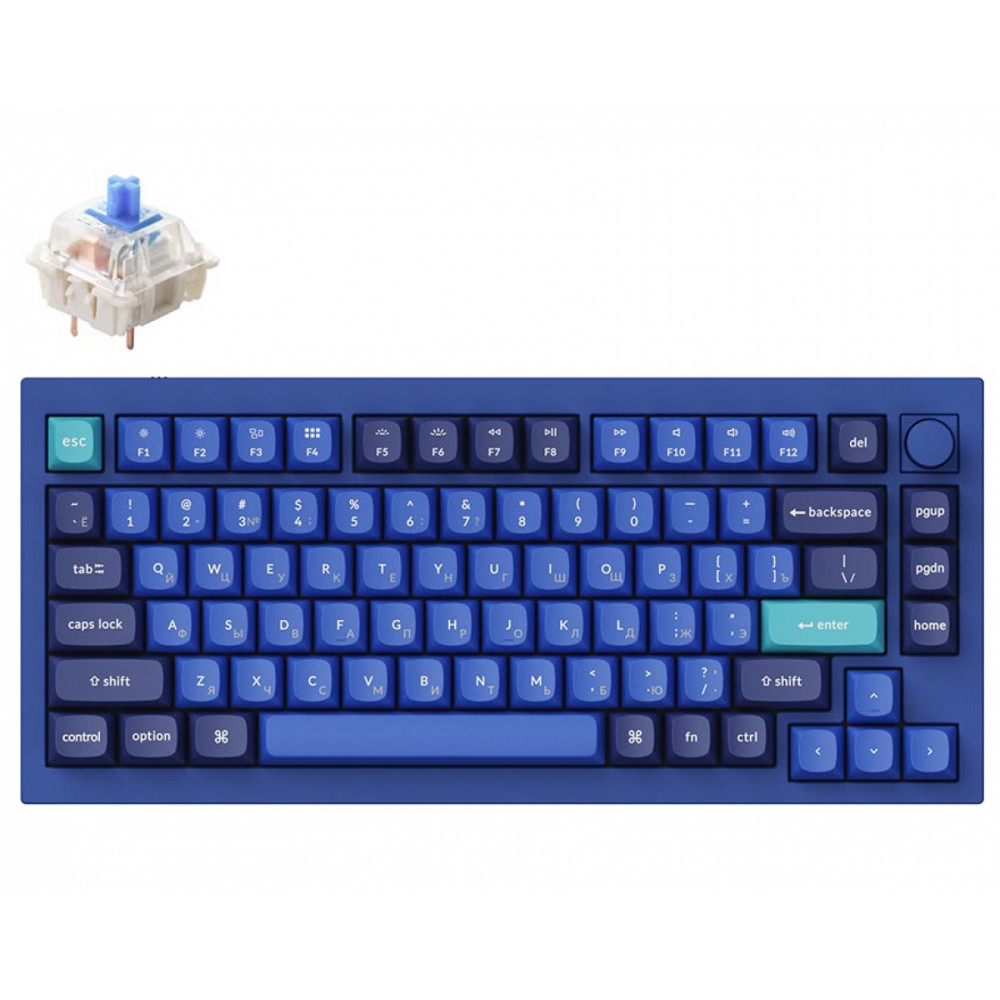 Клавиатура Keychron Q1 QMK Fully Assembled Knob Navy Blue-A Gateron G Pro Blue