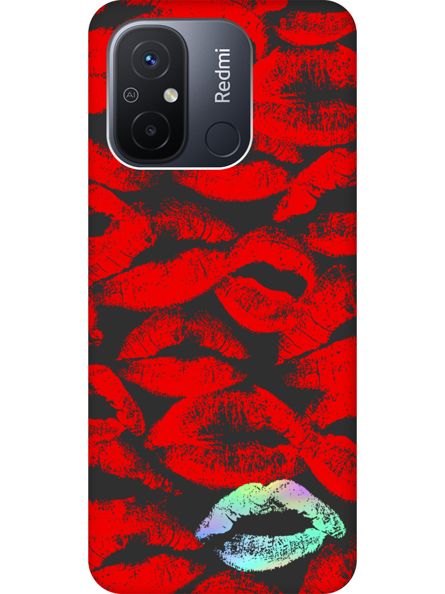 

Силиконовый чехол на Xiaomi Redmi 12C с принтом "Серебристый поцелуй" матовый черный, Черный;красный;серебристый, 766734891