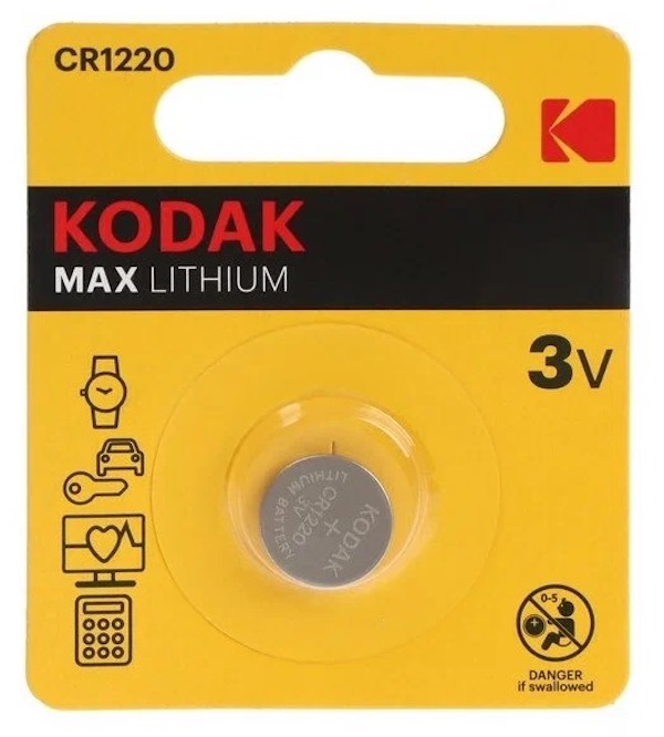 

Батарейка kodak cr1220-1bl для брелока сигнализации